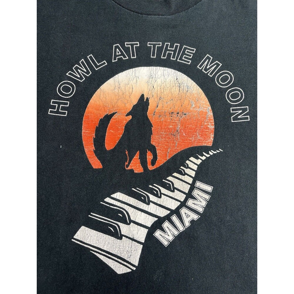 Vintage 90s Howl At The Moon Orlando T Shirt XL Faded Distressed Bar Rock Band - Picture 3 of 9